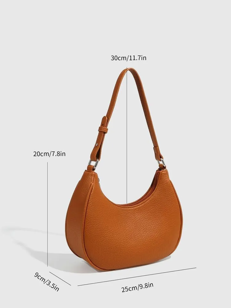 Crescent Bag Trendy Purses for Women 2025 Cute Hobo Bag Versatile Dumpling Bag Simple PU Leather Shoulder Bag Underarm Purse
