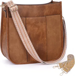 Crossbody Bag Women Vegan Leather Hobo Handbag Trendy Crossbody Shoulder Bag Purses For Women with 2 Adjustable Strap
