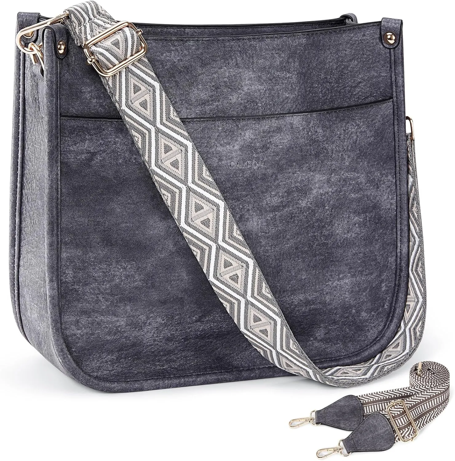 Crossbody Bag Women Vegan Leather Hobo Handbag Trendy Crossbody Shoulder Bag Purses For Women with 2 Adjustable Strap