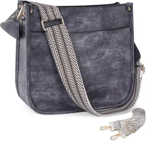 Crossbody Bag Women Vegan Leather Hobo Handbag Trendy Crossbody Shoulder Bag Purses For Women with 2 Adjustable Strap