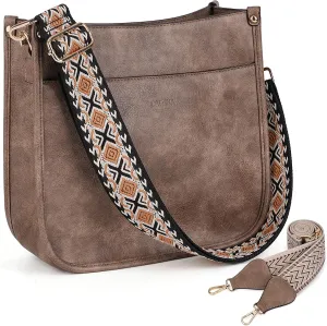 Crossbody Bag Women Vegan Leather Hobo Handbag Trendy Crossbody Shoulder Bag Purses For Women with 2 Adjustable Strap