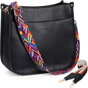 Crossbody Bag Women Vegan Leather Hobo Handbag Trendy Crossbody Shoulder Bag Purses For Women with 2 Adjustable Strap