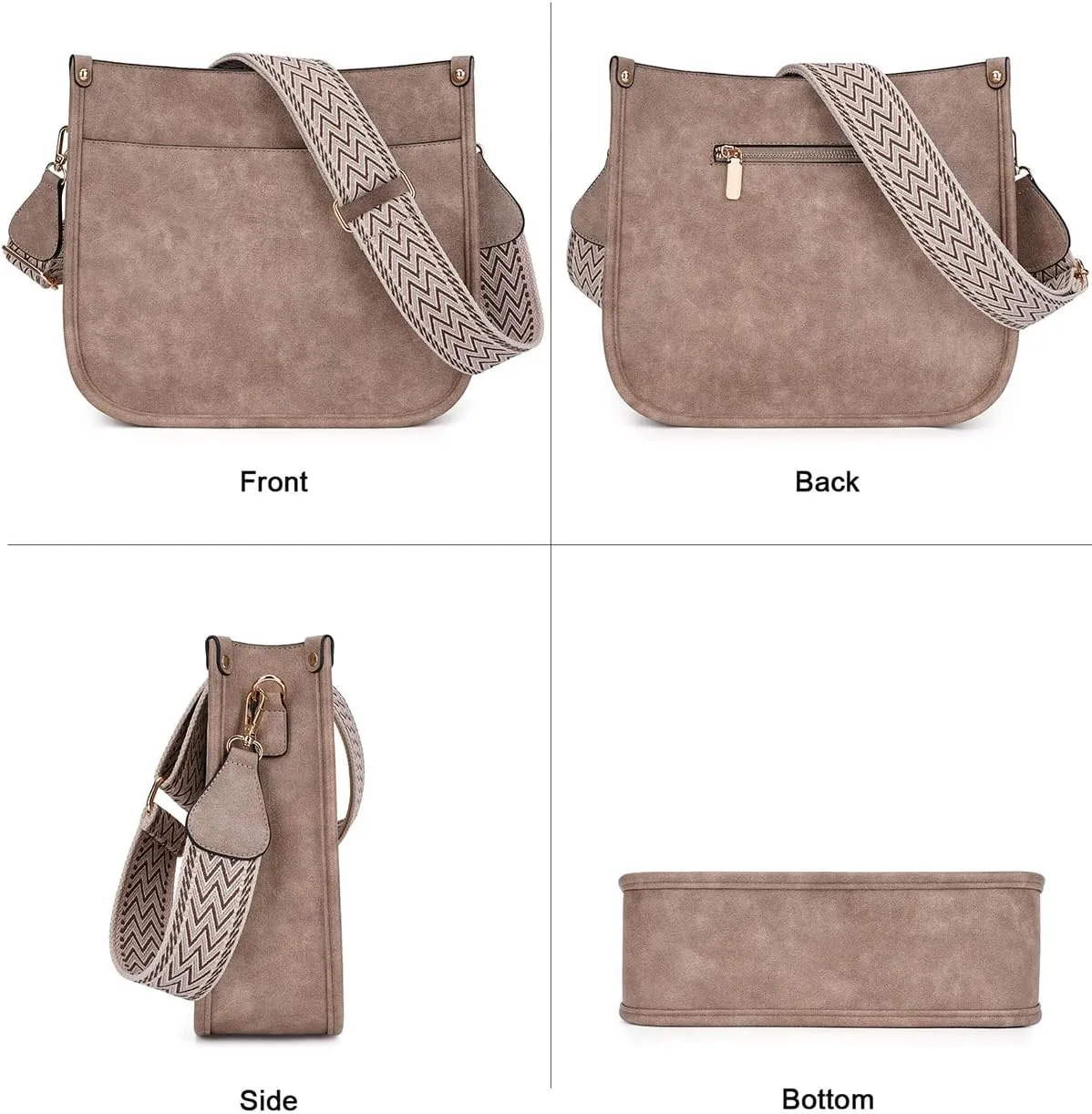 Crossbody Bag Women Vegan Leather Hobo Handbag Trendy Crossbody Shoulder Bag Purses For Women with 2 Adjustable Strap