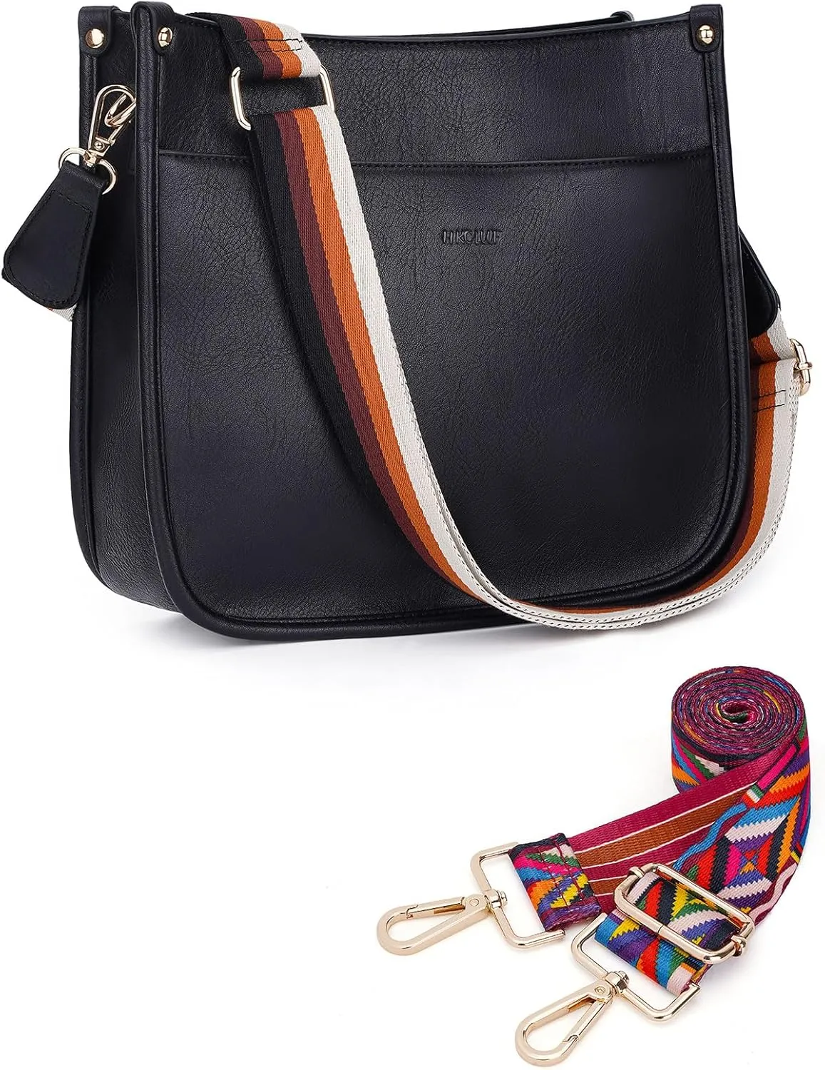 Crossbody Bag Women Vegan Leather Hobo Handbag Trendy Crossbody Shoulder Bag Purses For Women with 2 Adjustable Strap