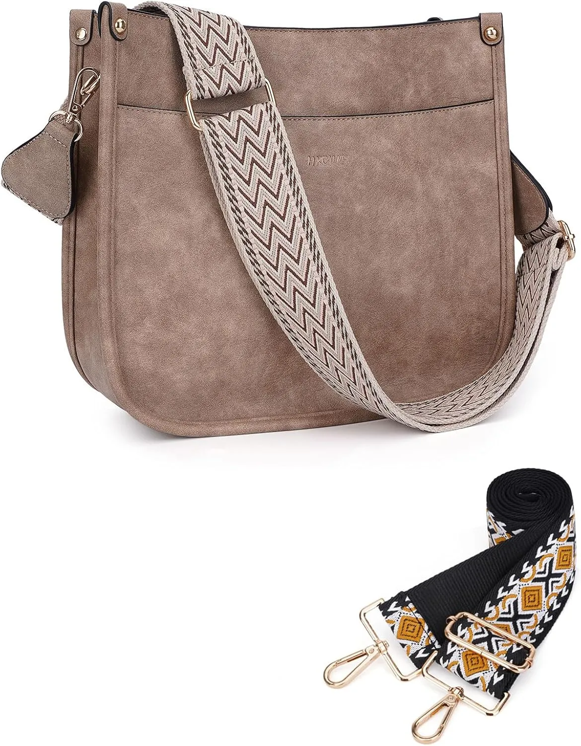 Crossbody Bag Women Vegan Leather Hobo Handbag Trendy Crossbody Shoulder Bag Purses For Women with 2 Adjustable Strap