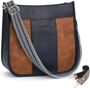 Crossbody Bag Women Vegan Leather Hobo Handbag Trendy Crossbody Shoulder Bag Purses For Women with 2 Adjustable Strap