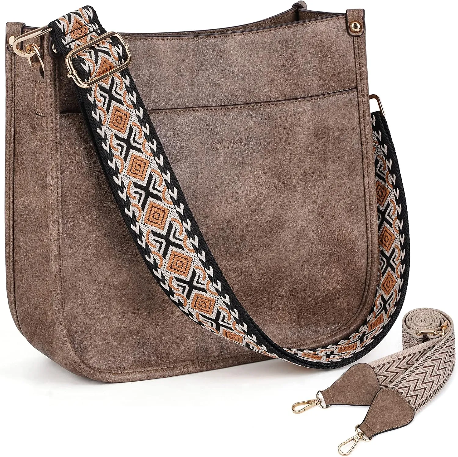 Crossbody Bag Women Vegan Leather Hobo Handbag Trendy Crossbody Shoulder Bag Purses For Women with 2 Adjustable Strap