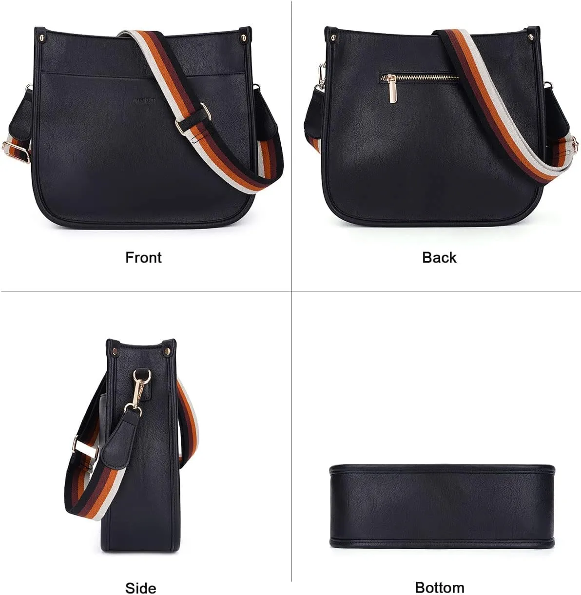 Crossbody Bag Women Vegan Leather Hobo Handbag Trendy Crossbody Shoulder Bag Purses For Women with 2 Adjustable Strap