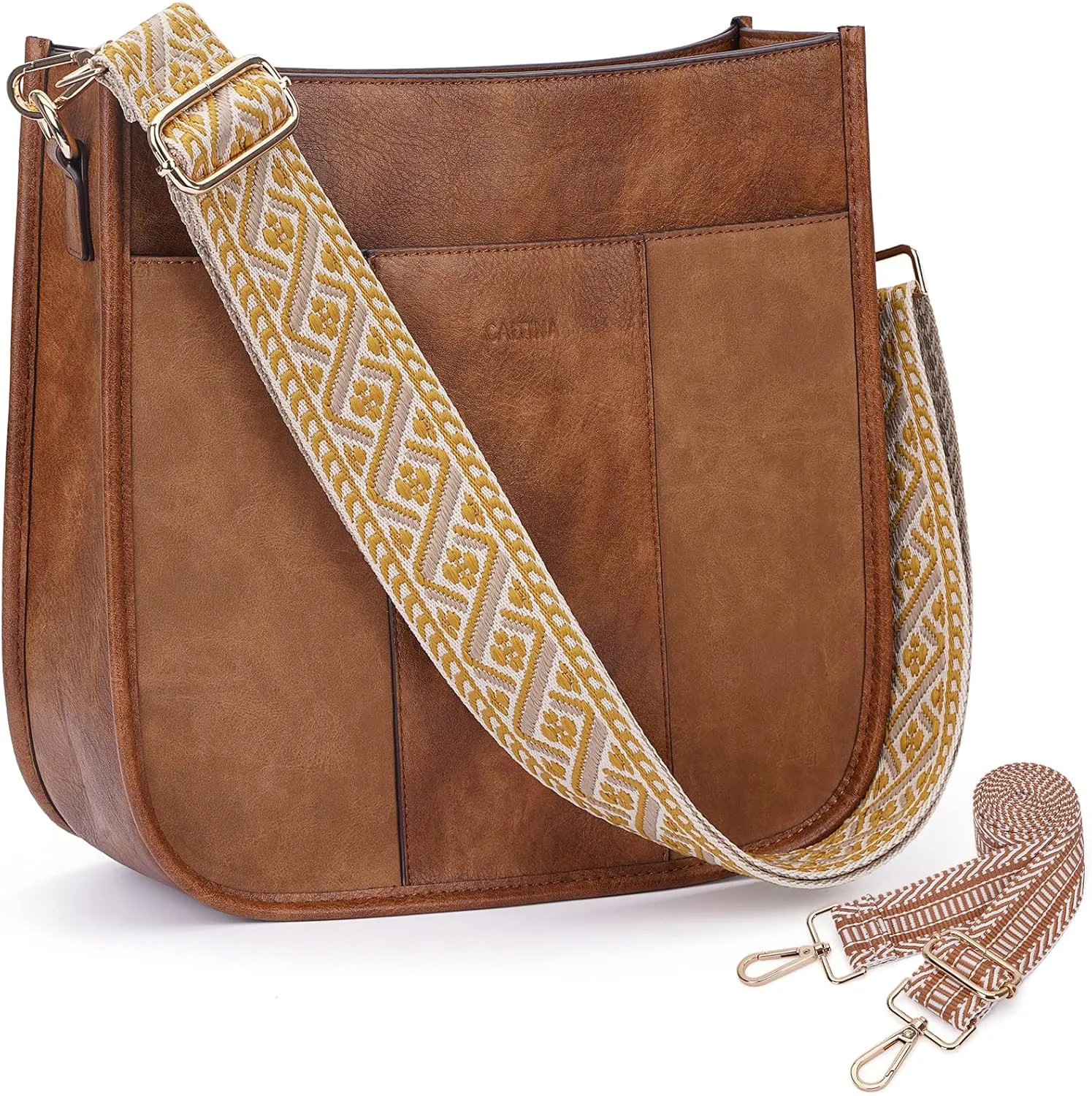 Crossbody Bag Women Vegan Leather Hobo Handbag Trendy Crossbody Shoulder Bag Purses For Women with 2 Adjustable Strap