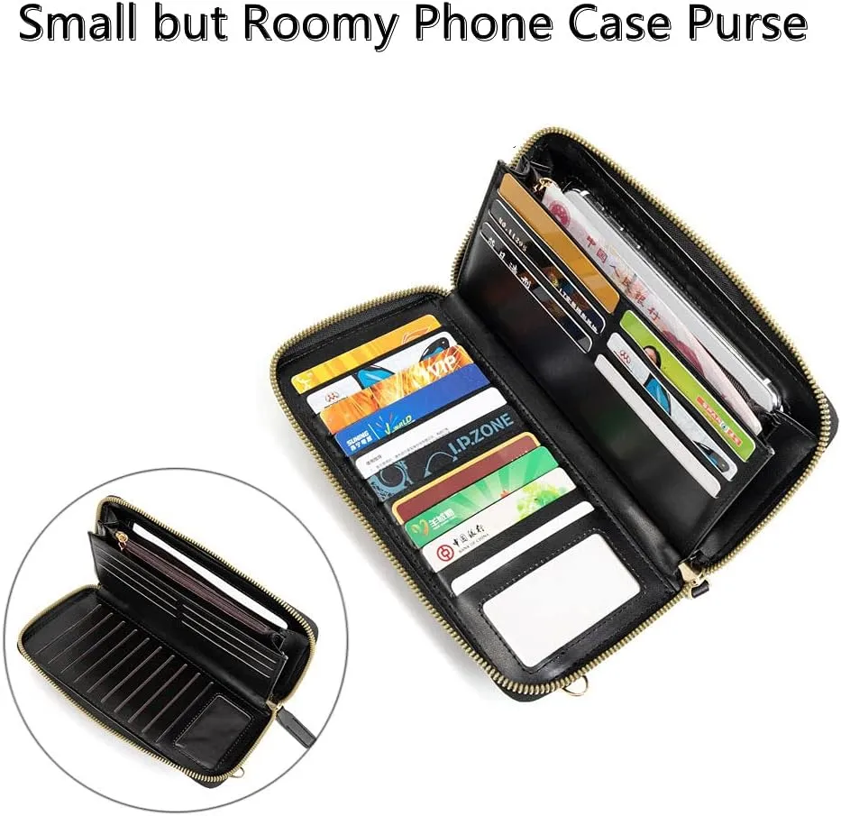 Crossbody Mobile Phone Bag for Samsung Galaxy Note 20 Ultra Touch Screen Cell Phone Wallet Purse for Women Leather Handbag Clutch with Credit Card Slots Shoulder Strap for Girls Gift,Black