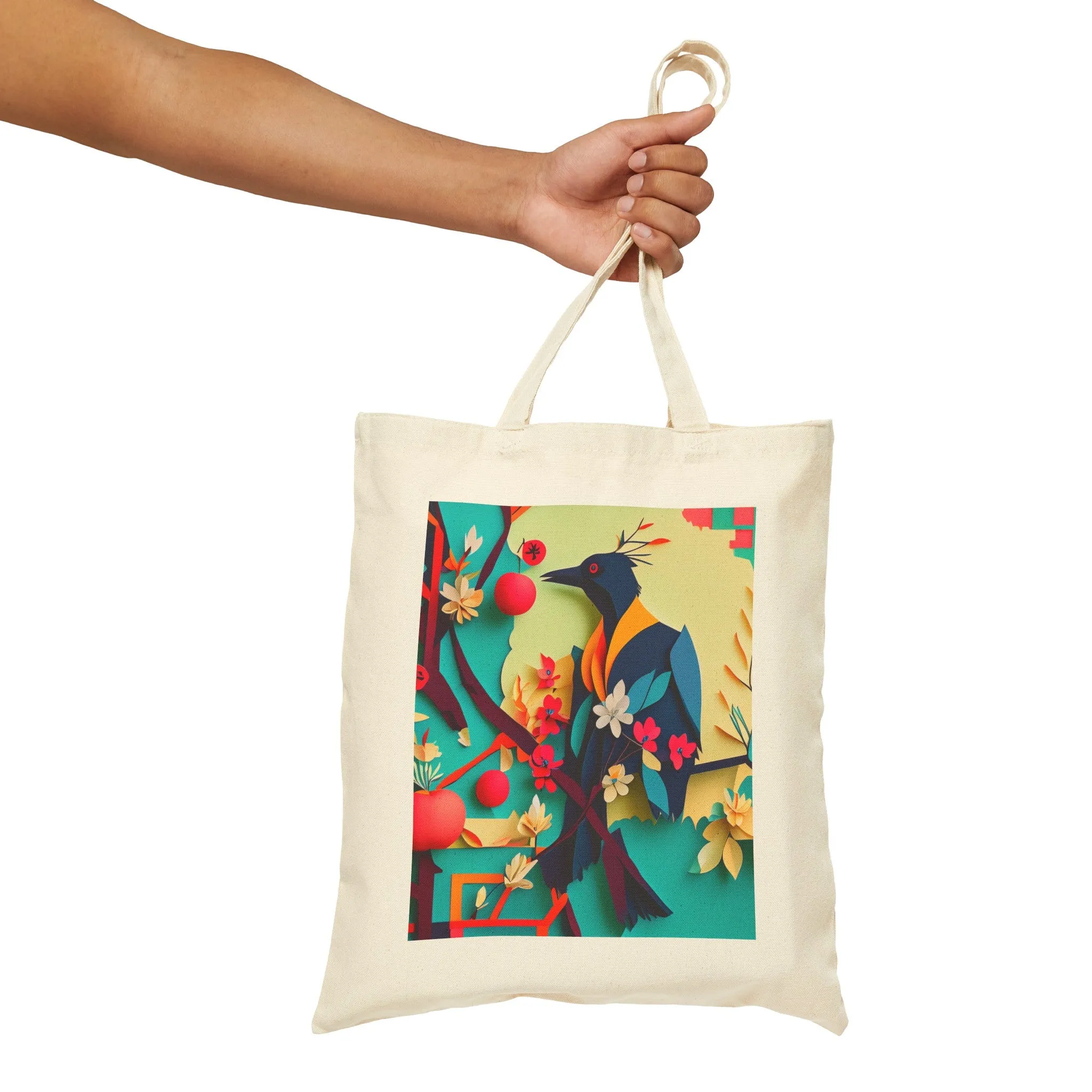Curious Crow Cotton Canvas Tote Bag
