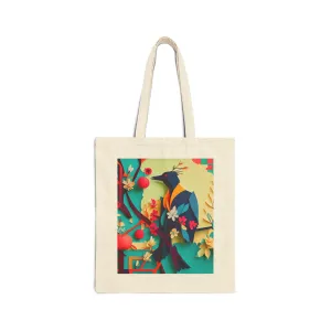 Curious Crow Cotton Canvas Tote Bag