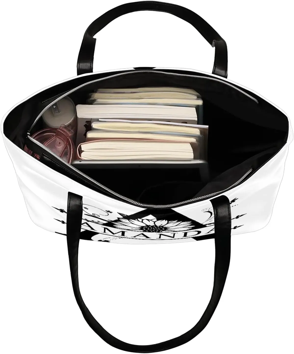 Custom A Tote Bag Women Shoulder Handbags PU Leather for Travel Work