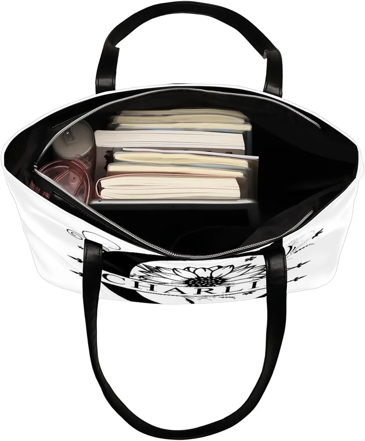 Custom A Tote Bag Women Shoulder Handbags PU Leather for Travel Work