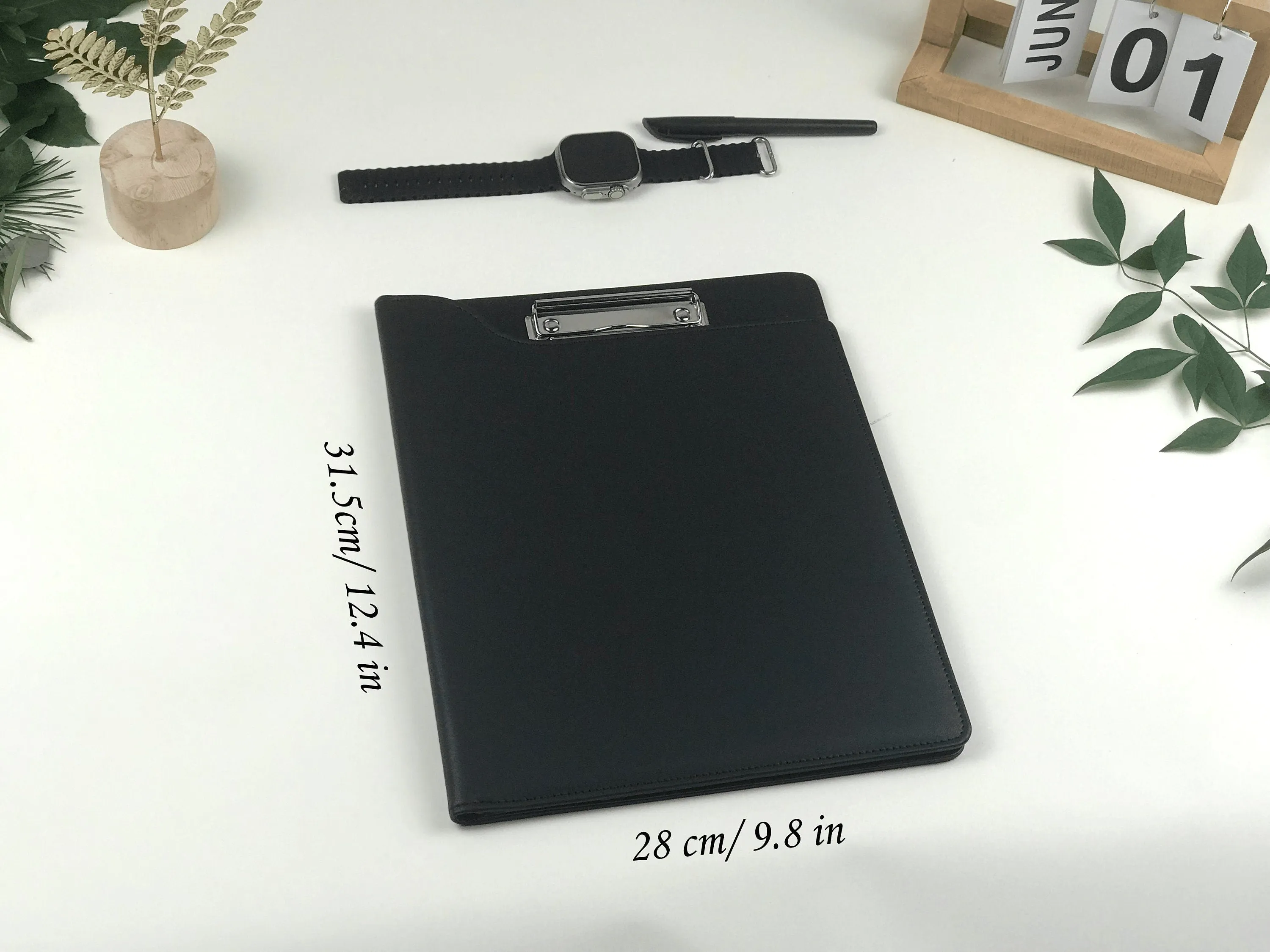 Custom Leather Portfolio, Vegan Leather Clipboard with Personalised Engravings, Fits for A4/ Legal paper, Document Holder, Business Gift