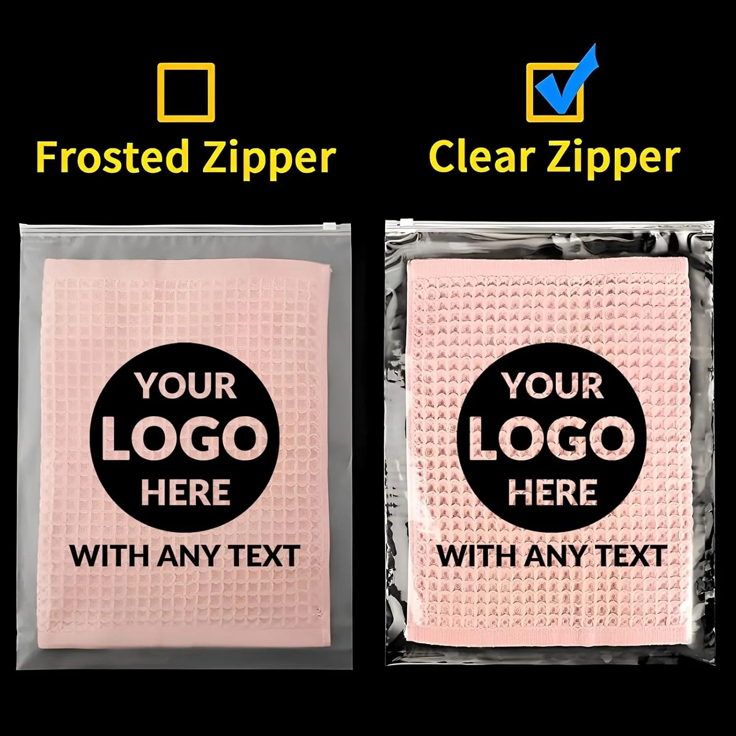 Custom Logo Plastic Zip Slider Bags with Air Holes, Resealable for Packaging (5.9"x7.9", Clear)
