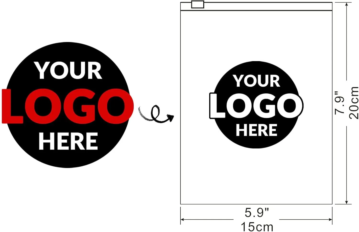 Custom Logo Plastic Zip Slider Bags with Air Holes, Resealable for Packaging (5.9"x7.9", Clear)