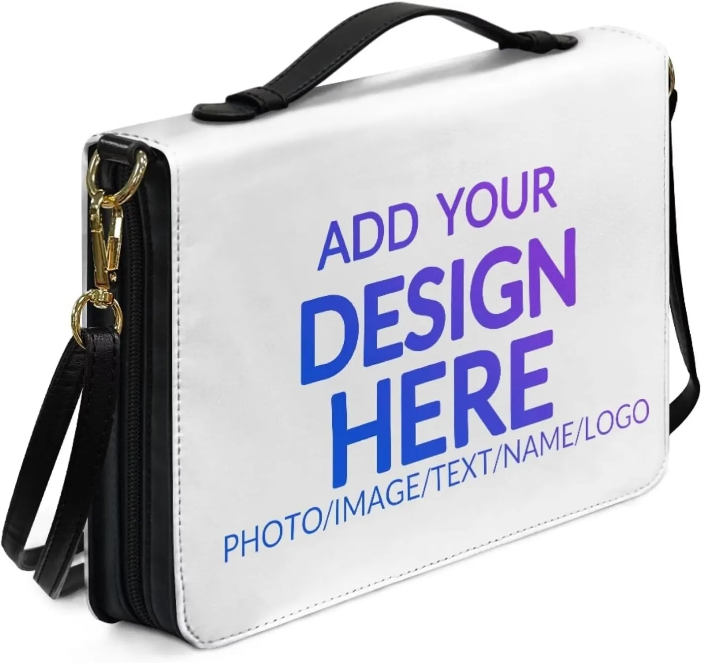 Custom Personalized PU Leather Bible Cover Case for Women,Customized Bible Cases Bible Tote Bag Bible Carrying Case Bible Carrier with Detachable Shoulder Strap,2XL