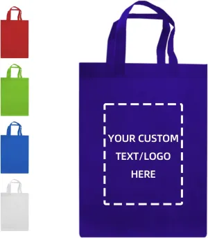 Custom Tote Bag, 10PCS Personalized Shopping Bag with Logo, Text, Photo, or QR Code, Reusable Grocery Bags