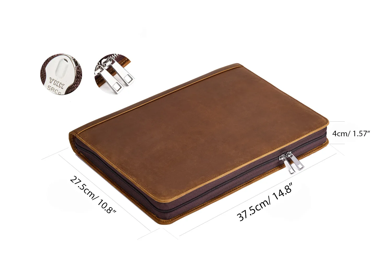 [Customised] 2PCS Distressed Vintage Leather 3 Ring Binder with Clipboard
