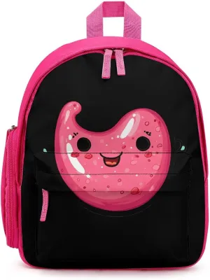 Cute Stomach Small Travel Laptop Backpack Casual Daypack with Side Pockets for Shopping Work
