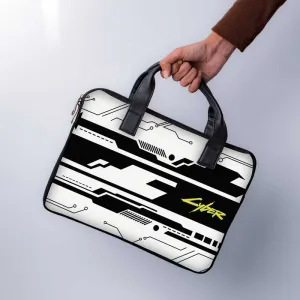 Cyber White Laptop Sleeve With Handle
