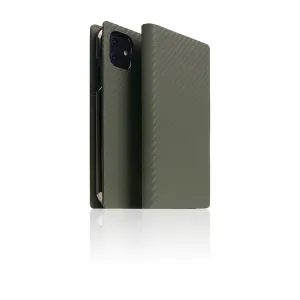D  Italian Carbon Leather Case for iPhone 11 Khaki