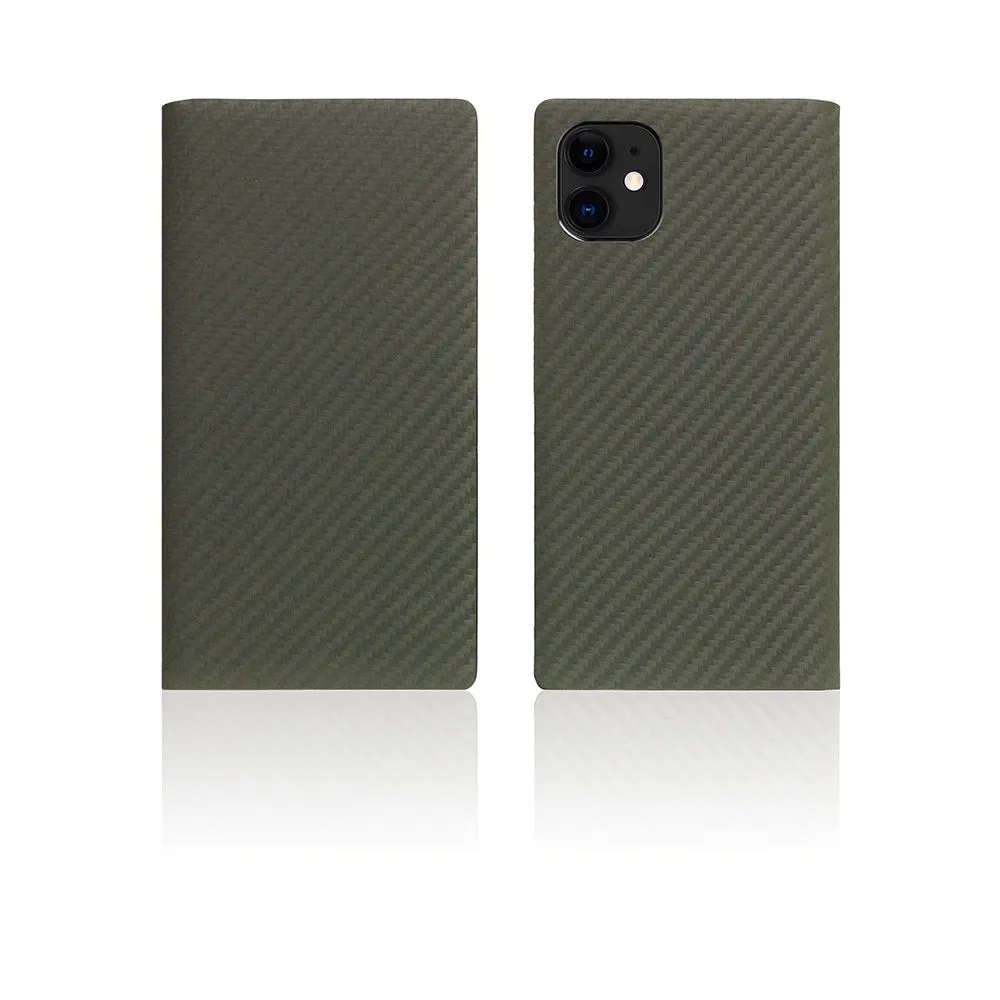 D  Italian Carbon Leather Case for iPhone 11 Khaki