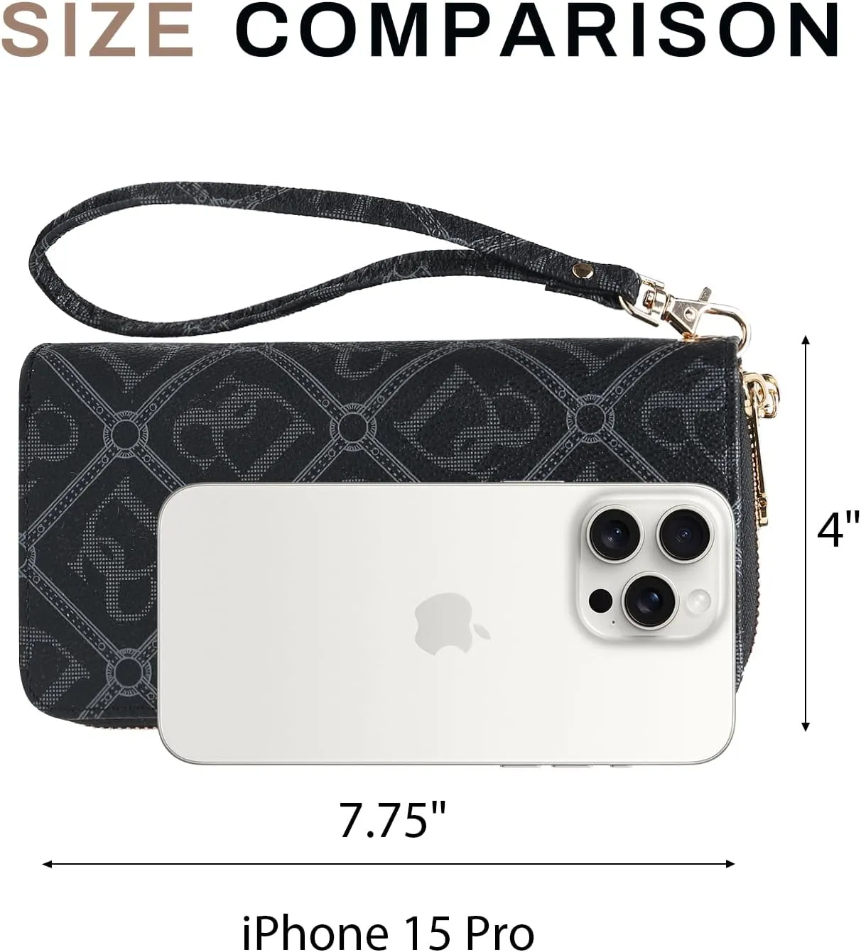 Dasein RFID Blocking Wallet Purse for Women Large Capacity Wristlet Clutch Bag Multi Card Holder Phone Case with Wrist Strap