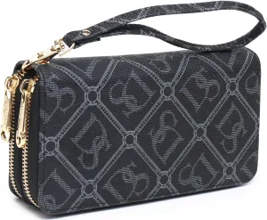 Dasein RFID Blocking Wallet Purse for Women Large Capacity Wristlet Clutch Bag Multi Card Holder Phone Case with Wrist Strap