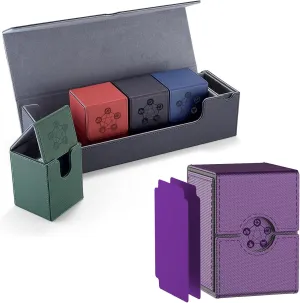 Deck Box compatible with MTG Cards - Trading Card Case with 2 Dividers Large Size