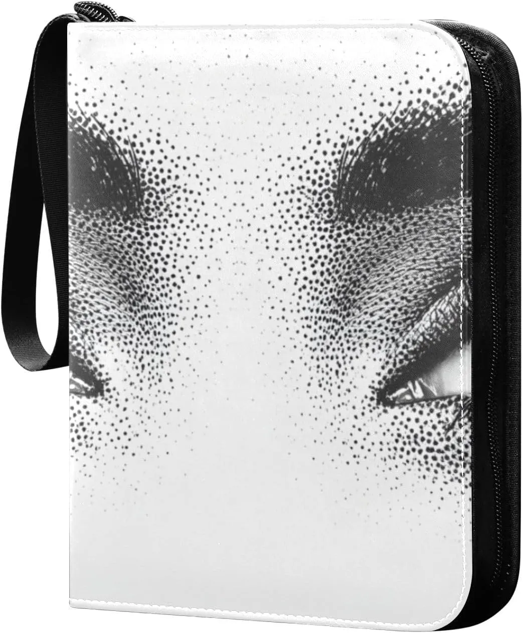 Deep Woman Eyes Black Card Binder 4 Pocket Trading Card Album Fits 400 Sports/Game Cards, PU Cover 3 Ring Card Collection with 50 Removable Sleeves