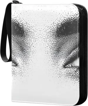 Deep Woman Eyes Black Card Binder 4 Pocket Trading Card Album Fits 400 Sports/Game Cards, PU Cover 3 Ring Card Collection with 50 Removable Sleeves
