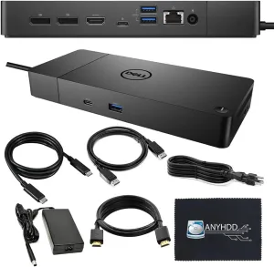 Dell WD19S Docking Station 130W (90W Power Delivery) - Dell Docking Station for Laptop with 130W Power Adapter   HDMI   DisplayPort   USB-C Cable   Microfiber Cloth (Renewed)