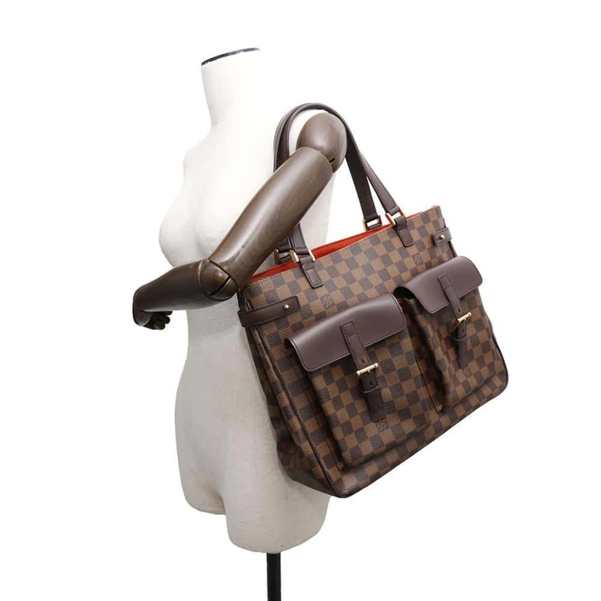 Designer Canvas Tote Bag with Leather Details