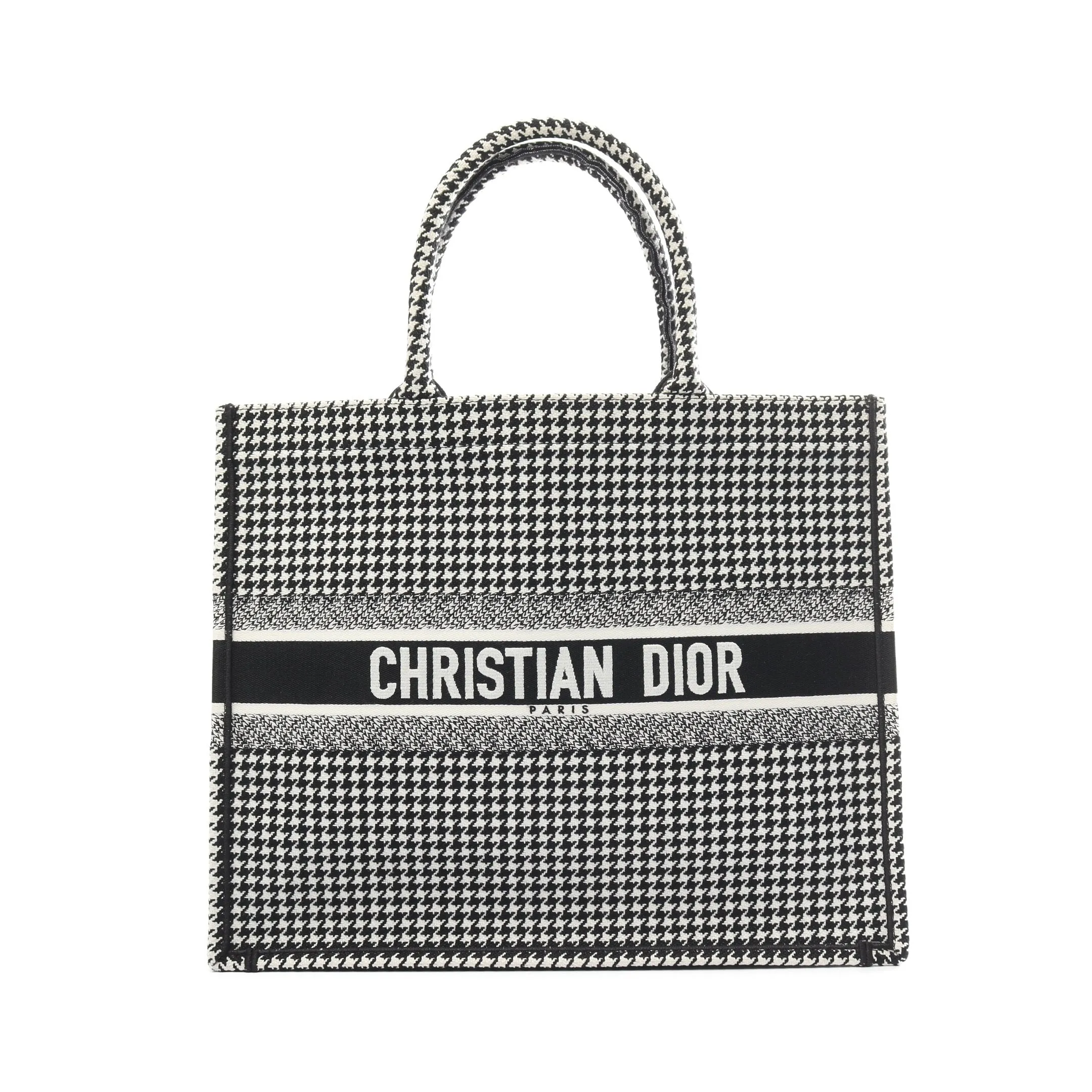 Dior Book Tote Large Handbag Bag Canvas Black White