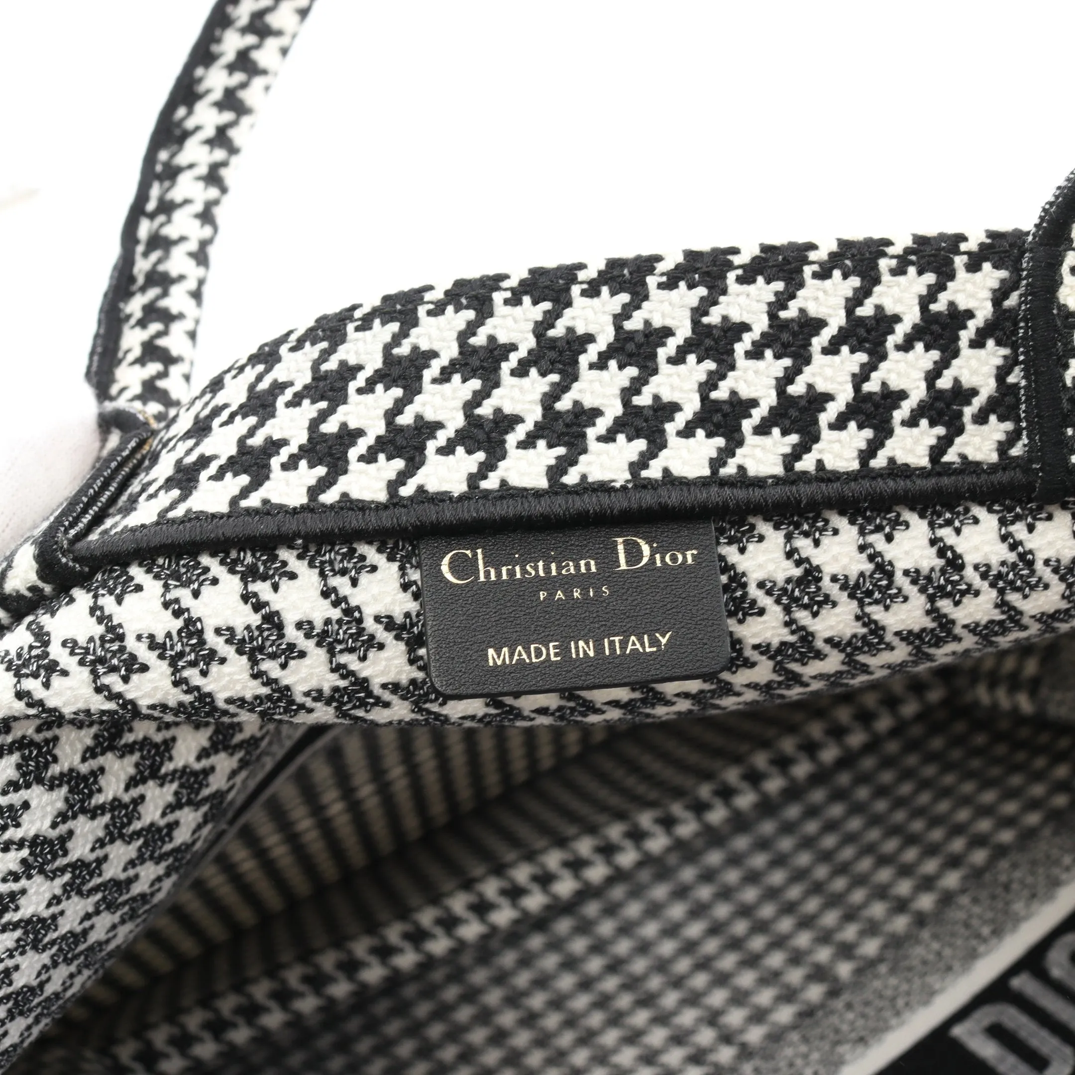 Dior Book Tote Large Handbag Bag Canvas Black White