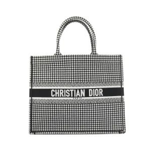 Dior Book Tote Large Handbag Bag Canvas Black White