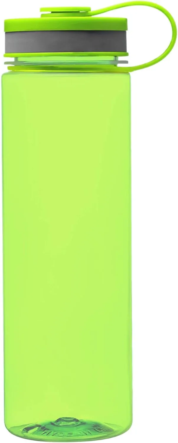 DISCOUNT PROMOS Wide Mouth Water Bottles 26 oz. Set of 10, Bulk Pack - BPA Free, Great for Gym, Camping, Backpacking, School - Lime Green