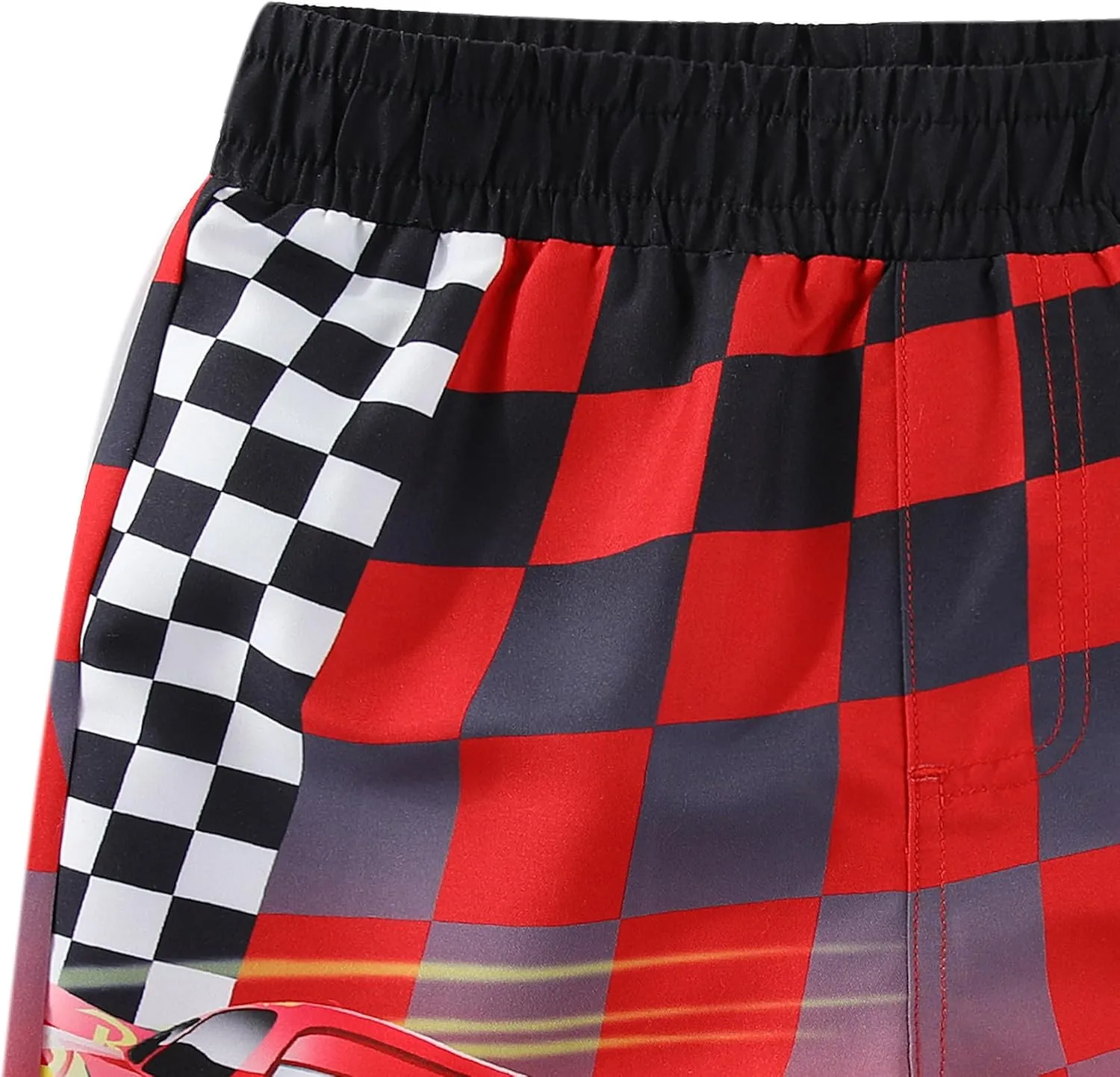 Disney Cars Lightning McQueen Boys UPF 50  Rash Guard and Swim Trunks Swimsuit Set for Toddler and Big Kids