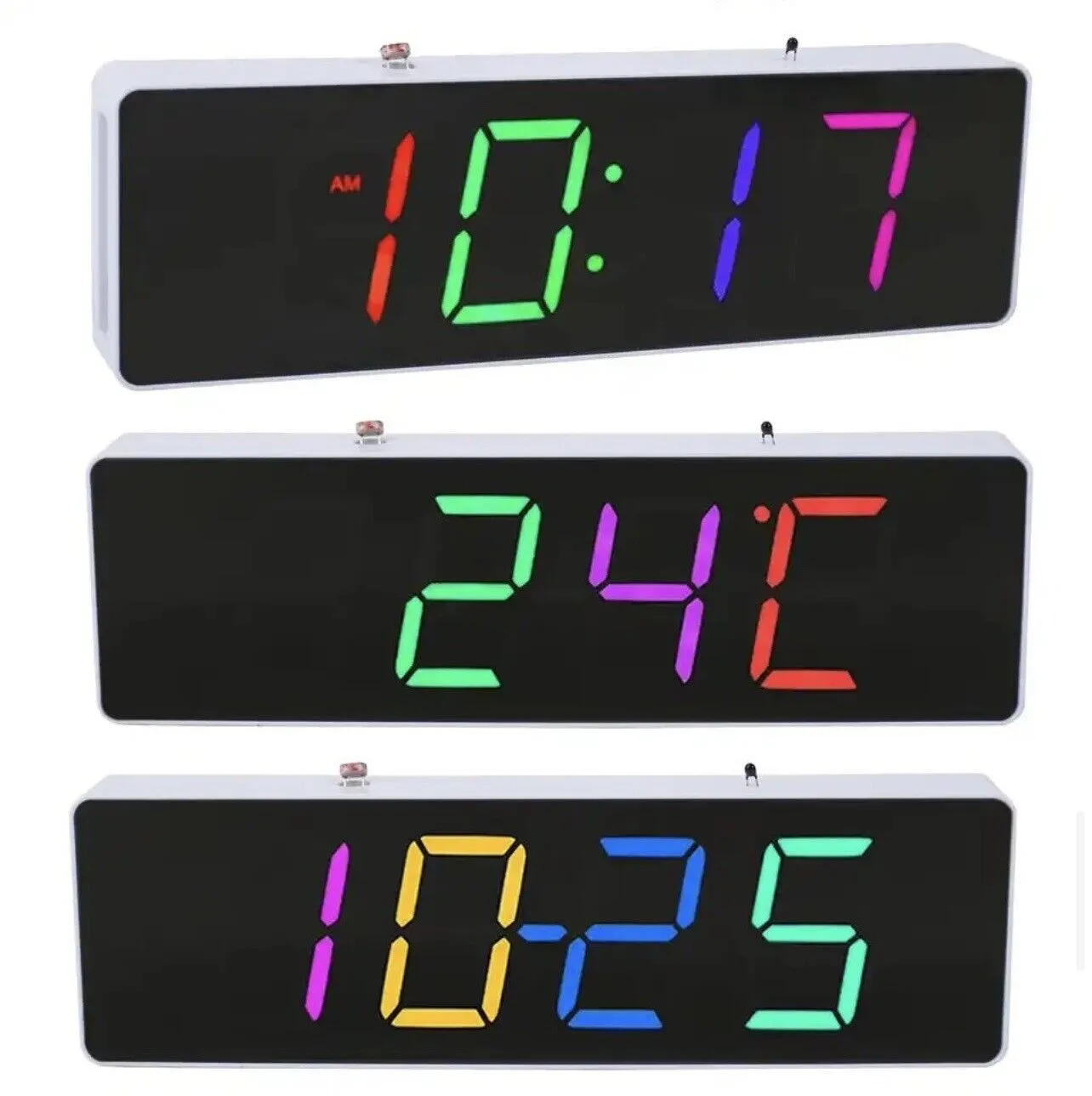 DIY 4 Digit RGB Clock Kit Temp Auto Brightness Alarm Soldering Practice Inc Case