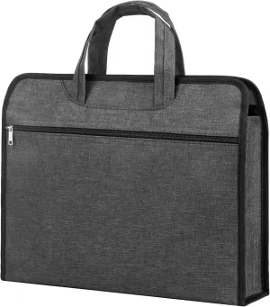 Document Bag, Portable Briefcase with Zipper, Oxford Laptop Bag File Bag for School Office Business Meeting (Grey)