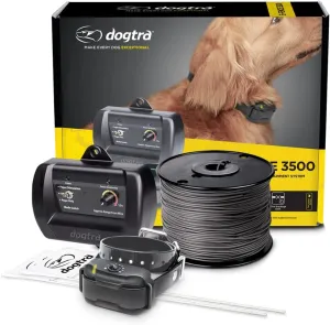 Dogtra E-Fence 3500 In Ground Fence for Dogs Wireless Rechargeable Collar 40-Acre Vibration Outdoor Underground Wire Electric Dog Fence