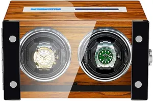 Double Automatic Watch Winder Box with Remote Control LCD Display Touch Screen LED Backlight Retractable Watch Pillow Watch Winder Watch Box Case Watch Storage