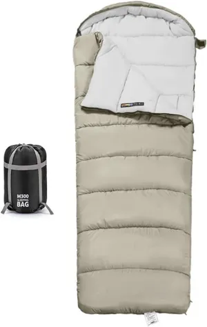 Double Persons Sleeping Bags for Adults Cold Weather 12°C- -18°C Cold-Resistant with Hooded Anti-Splashing for Camping Split Into Single Use