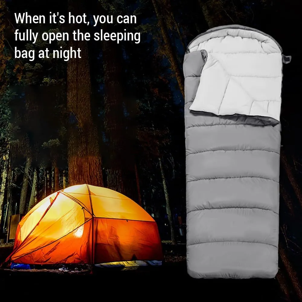 Double Persons Sleeping Bags for Adults Cold Weather 12°C- -18°C Cold-Resistant with Hooded Anti-Splashing for Camping Split Into Single Use