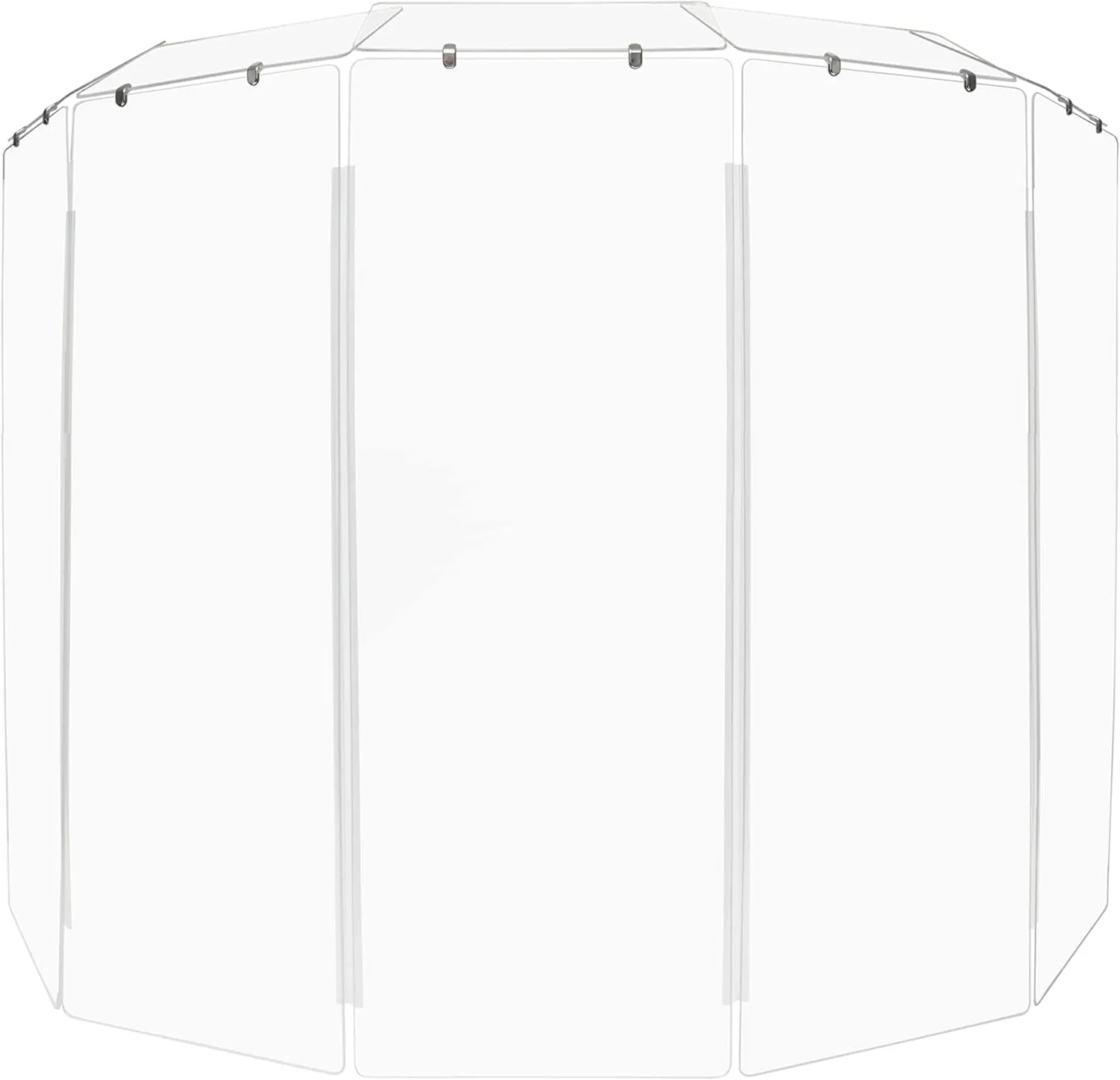 Drum Shield 5.5ft w/Deflectors & Plastic Hinges, Comes w/ 3 Drum Panels, Plastic Hinges & Deflector Connectors, Premium Clear Acrylic Panels