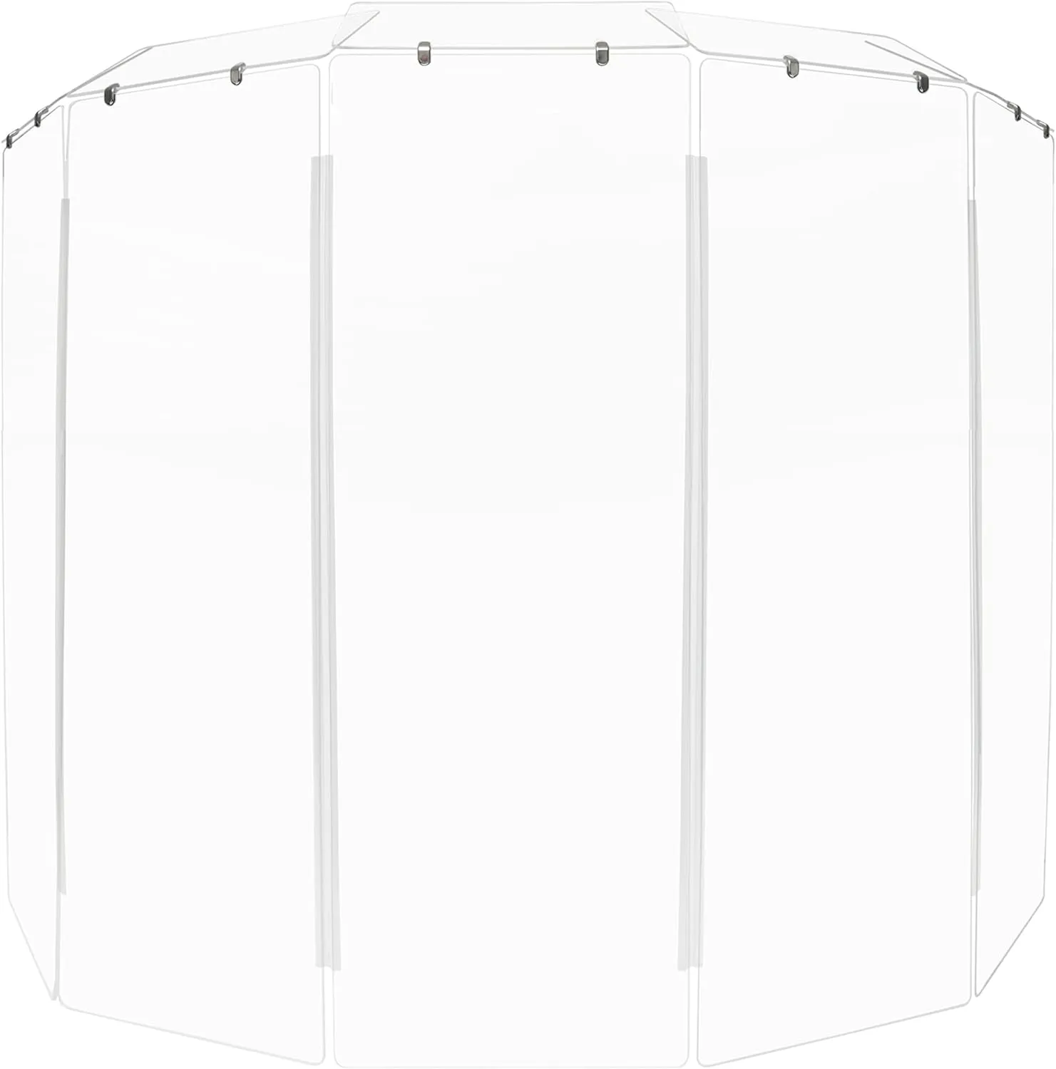 Drum Shield 6ft w/Deflectors & Plastic Hinges, Comes w/ 5 Drum Panels, Plastic Hinges & Deflector Connectors, Premium Clear Acrylic Panels
