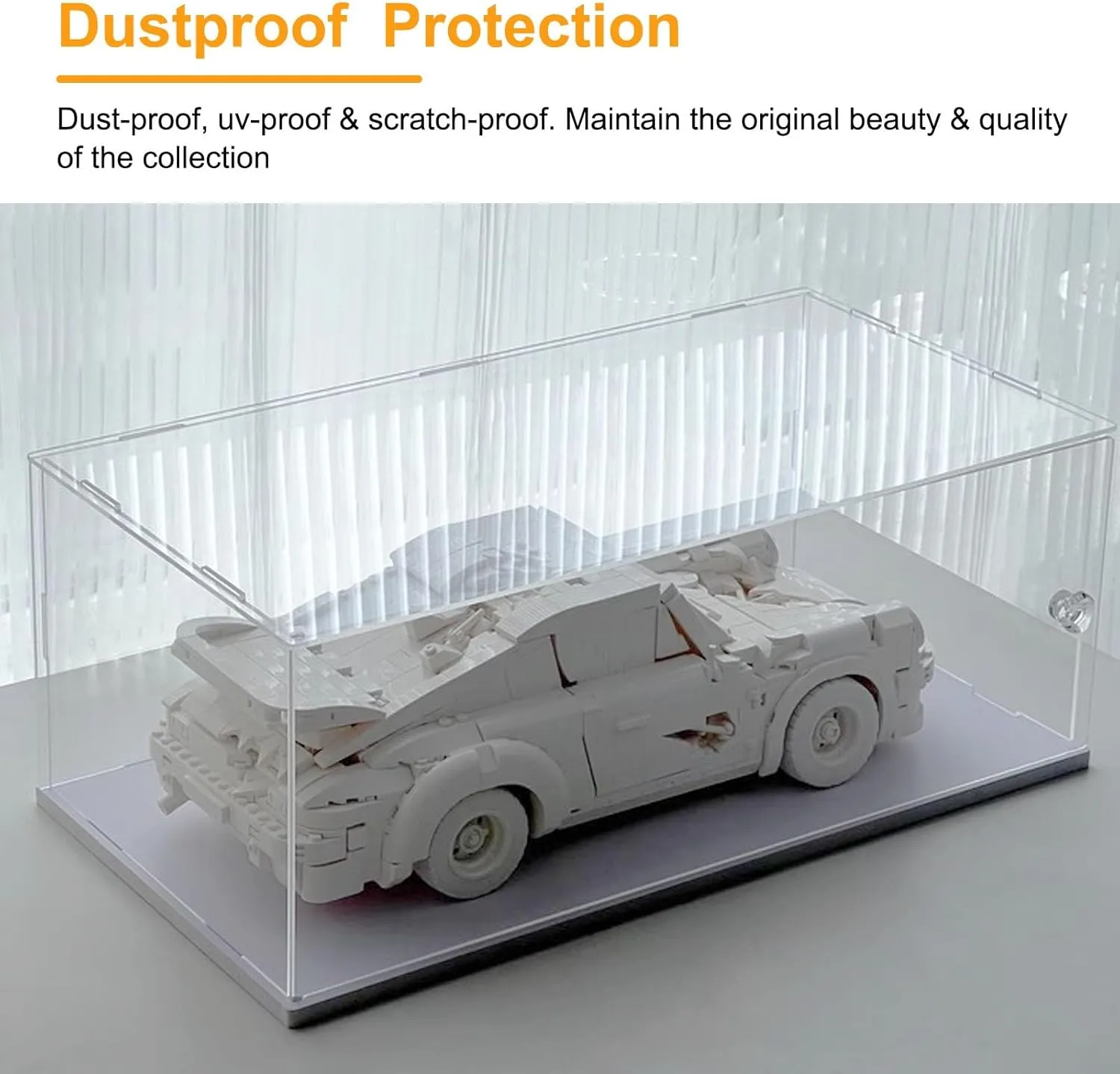 Dust Cover Clear Acrylic Display Case, Transparent Alternative Glass Case with Handle, UV Protected Plastic Case for Display Figures Souvenir(10 x 10 x 10 cm ( 4 x 4 x 4 in ))
