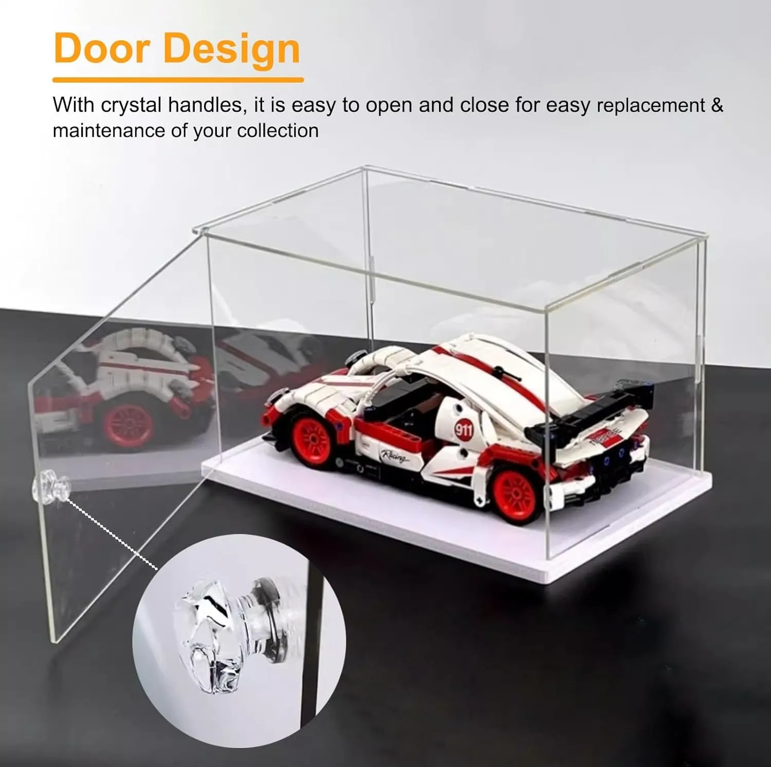 Dust Cover Clear Acrylic Display Case, Transparent Alternative Glass Case with Handle, UV Protected Plastic Case for Display Figures Souvenir(10 x 10 x 10 cm ( 4 x 4 x 4 in ))